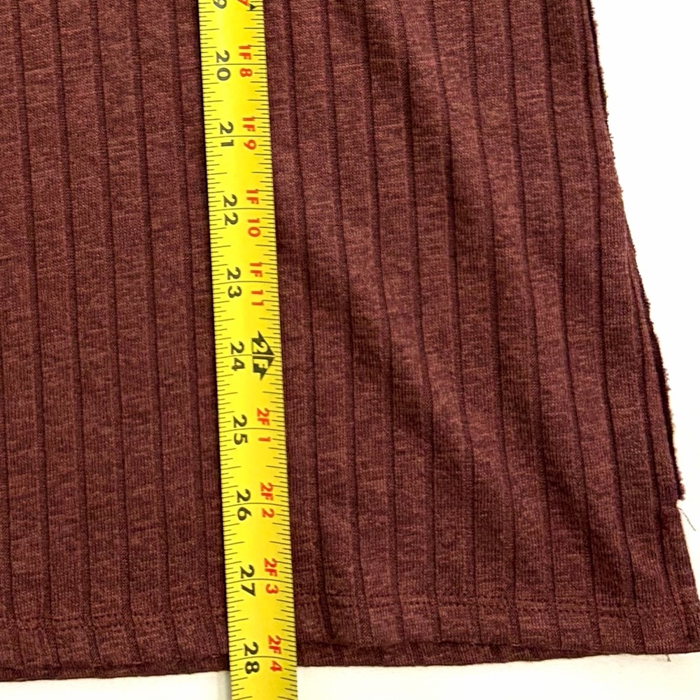 Free People Knit Top Heart Strings Short Sleeve Ribbed Shirt Mahogany Size Small - Picture 10 of 10